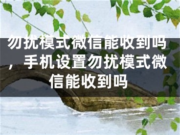 勿扰模式微信能收到吗，手机设置勿扰模式微信能收到吗