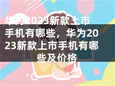 华为2023新款上市手机有哪些，华为2023新款上市手机有哪些及价格