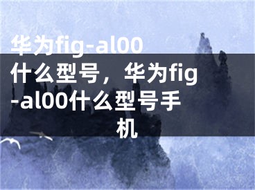 华为fig-al00什么型号，华为fig-al00什么型号手机