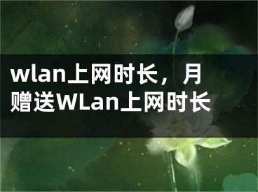 wlan上网时长，月赠送WLan上网时长