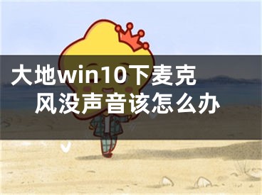 大地win10下麦克风没声音该怎么办