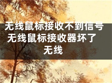 无线鼠标接收不到信号 无线鼠标接收器坏了 无线