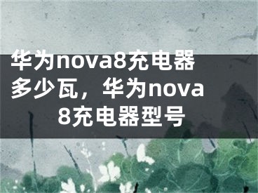 华为nova8充电器多少瓦，华为nova8充电器型号