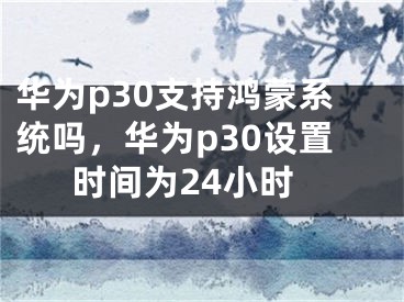 华为p30支持鸿蒙系统吗，华为p30设置时间为24小时