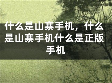 什么是山寨手机，什么是山寨手机什么是正版手机