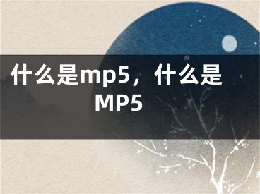 什么是mp5，什么是MP5