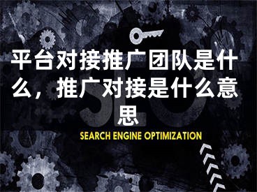 平台对接推广团队是什么，推广对接是什么意思