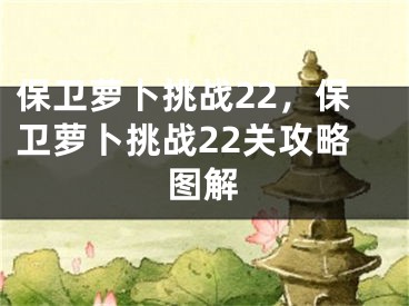 保卫萝卜挑战22，保卫萝卜挑战22关攻略图解