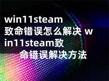 win11steam致命错误怎么解决 win11steam致命错误解决方法