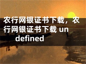 农行网银证书下载，农行网银证书下载 undefined