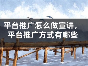 平台推广怎么做宣讲，平台推广方式有哪些