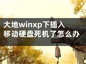 大地winxp下插入移动硬盘死机了怎么办