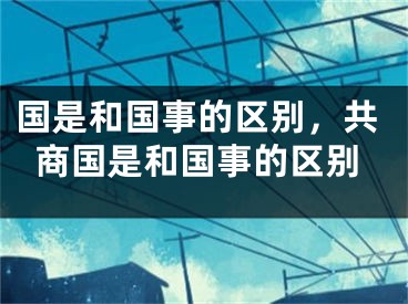 国是和国事的区别，共商国是和国事的区别