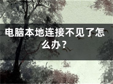 电脑本地连接不见了怎么办？