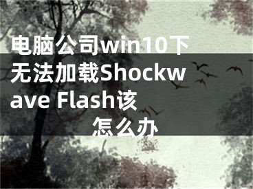 电脑公司win10下无法加载Shockwave Flash该怎么办