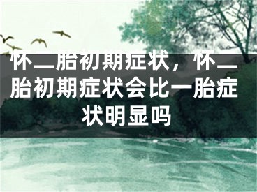 怀二胎初期症状，怀二胎初期症状会比一胎症状明显吗