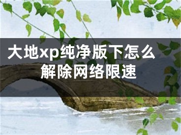 大地xp纯净版下怎么解除网络限速