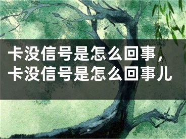卡没信号是怎么回事，卡没信号是怎么回事儿