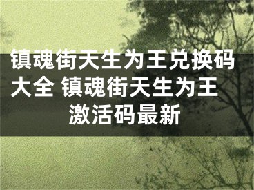 镇魂街天生为王兑换码大全 镇魂街天生为王激活码最新