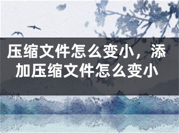 压缩文件怎么变小，添加压缩文件怎么变小