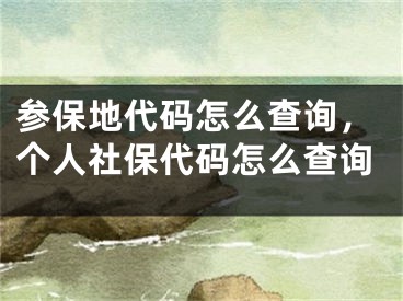 参保地代码怎么查询，个人社保代码怎么查询