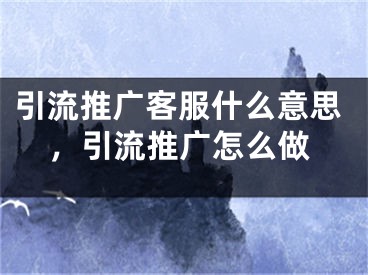 引流推广客服什么意思，引流推广怎么做