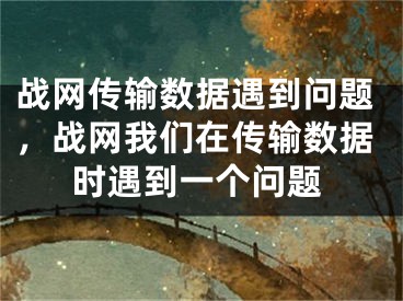 战网传输数据遇到问题，战网我们在传输数据时遇到一个问题