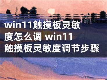 win11触摸板灵敏度怎么调 win11触摸板灵敏度调节步骤