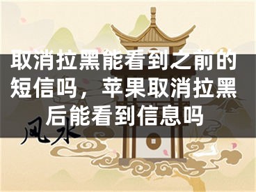 取消拉黑能看到之前的短信吗，苹果取消拉黑后能看到信息吗 