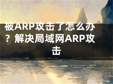 被ARP攻击了怎么办？解决局域网ARP攻击