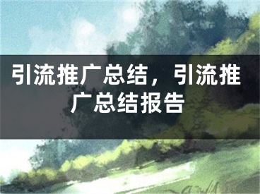 引流推广总结，引流推广总结报告