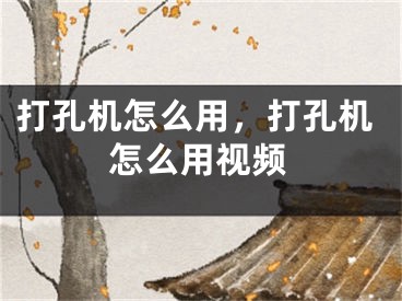 打孔机怎么用，打孔机怎么用视频