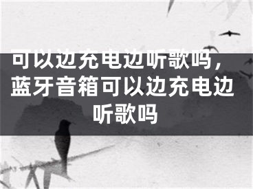 可以边充电边听歌吗，蓝牙音箱可以边充电边听歌吗