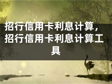 招行信用卡利息计算，招行信用卡利息计算工具