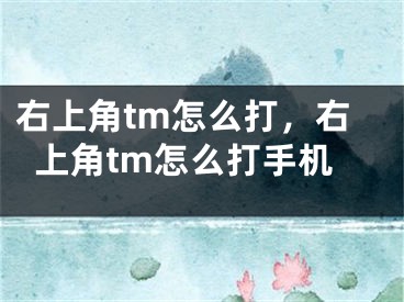 右上角tm怎么打，右上角tm怎么打手机