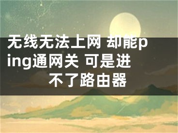 无线无法上网 却能ping通网关 可是进不了路由器