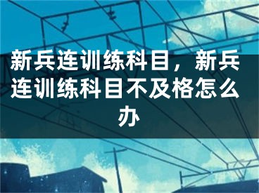 新兵连训练科目，新兵连训练科目不及格怎么办