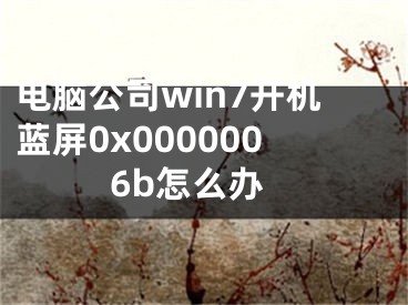 电脑公司win7开机蓝屏0x0000006b怎么办