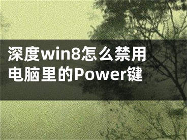 深度win8怎么禁用电脑里的Power键