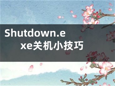 Shutdown.exe关机小技巧