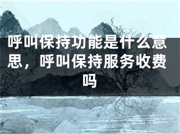 呼叫保持功能是什么意思，呼叫保持服务收费吗