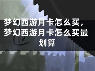 梦幻西游月卡怎么买，梦幻西游月卡怎么买最划算