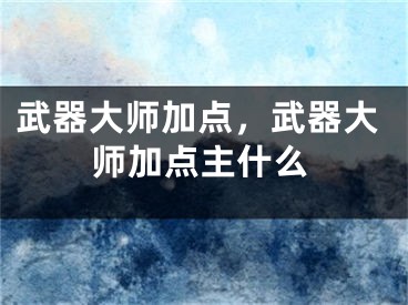 武器大师加点，武器大师加点主什么