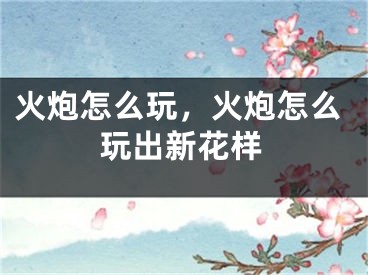 火炮怎么玩，火炮怎么玩出新花样