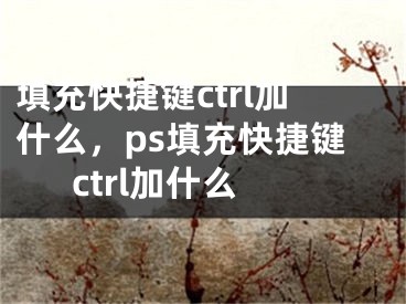 填充快捷键ctrl加什么，ps填充快捷键ctrl加什么