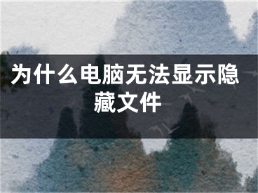 为什么电脑无法显示隐藏文件