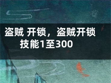 盗贼 开锁，盗贼开锁技能1至300