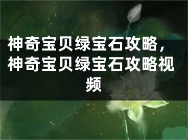 神奇宝贝绿宝石攻略，神奇宝贝绿宝石攻略视频