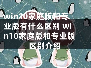 win10家庭版和专业版有什么区别 win10家庭版和专业版区别介绍