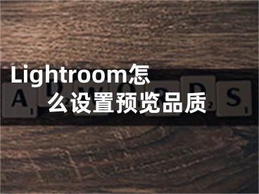 Lightroom怎么设置预览品质